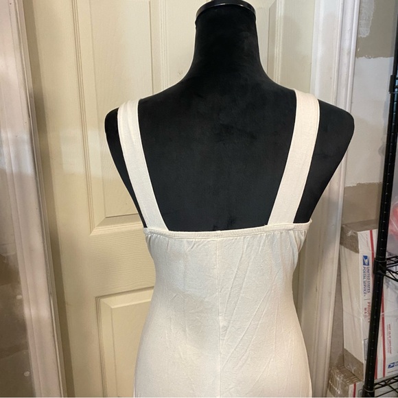 Coco Floor length Dress Women Large Beige white Sleeveless stretch summer dress - Picture 5 of 12